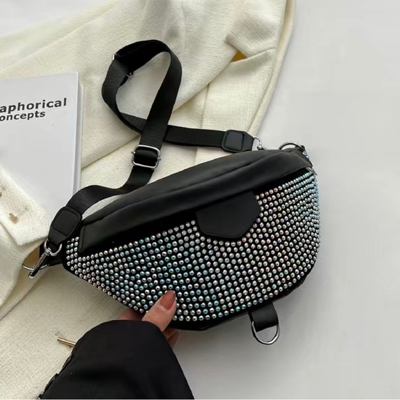 Silver Studded Crossbody Bag - Picture 5 of 11